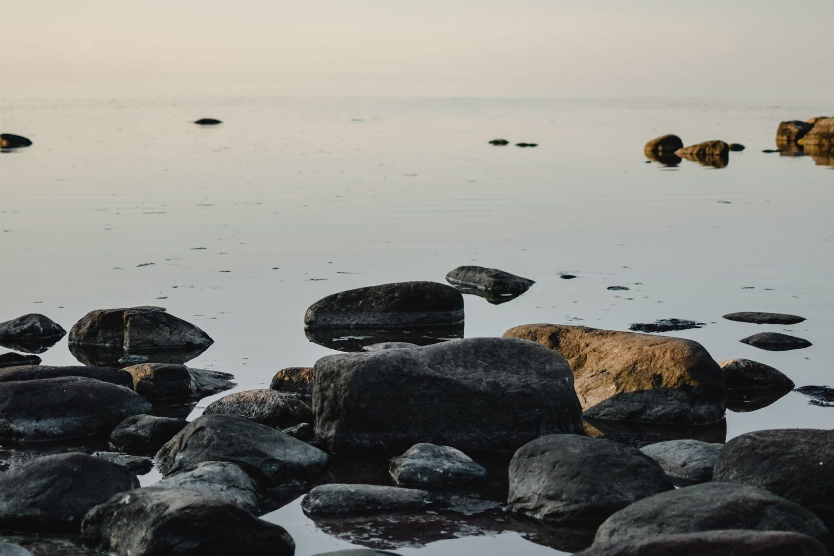 Quiet rocky shoreline on Estonia’s northern coast